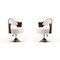 Manhattan Comfort Bopper Adjustable Height Swivel Accent Chair in White and Polished Chrome, PK2 2-AC033-WH - alternate 1